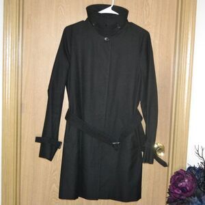 Coach New York Classic Black Belted Long Button Coat